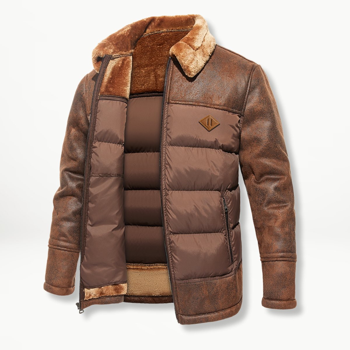 Men's Fleece-Lined Winter Jacket - Warm, Stylish, and Durable Outerwear for Cold Weather Adventures