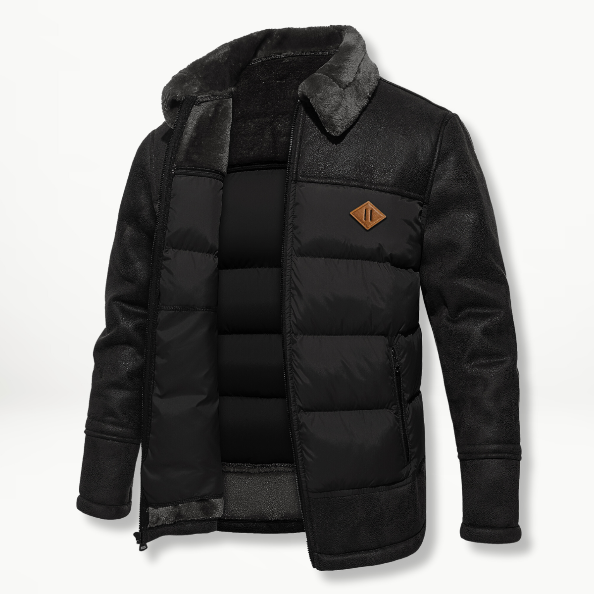 Men's Fleece-Lined Winter Jacket - Warm, Stylish, and Durable Outerwear for Cold Weather Adventures
