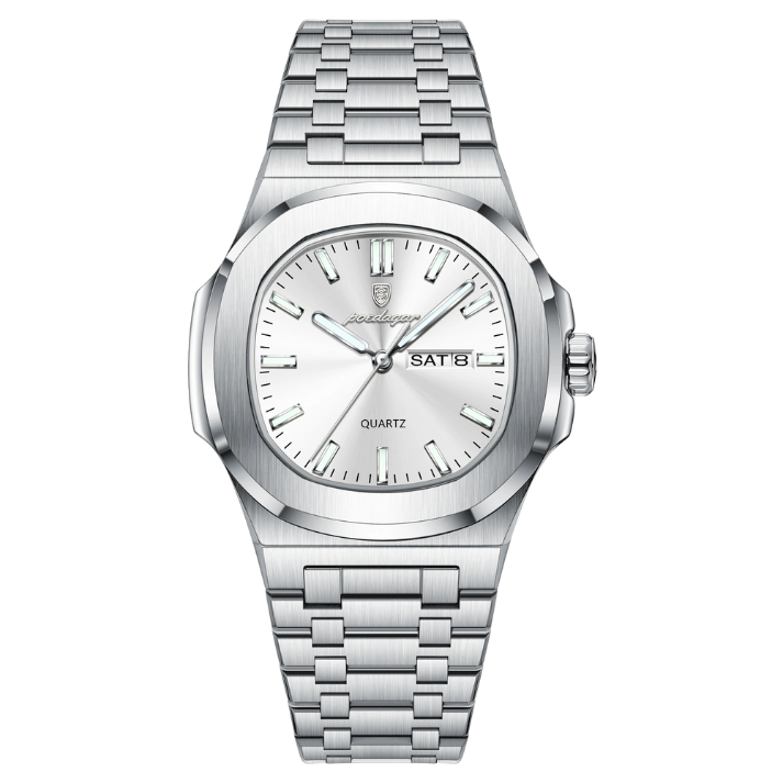 Men’s Two-Tone Quartz Watch – Day-Date Calendar & Elegant Business Style