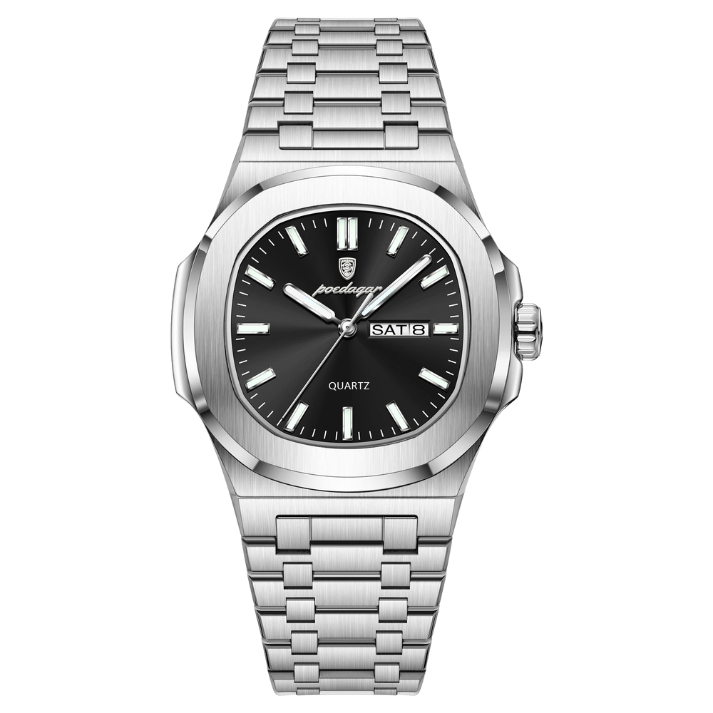 Men’s Two-Tone Quartz Watch – Day-Date Calendar & Elegant Business Style