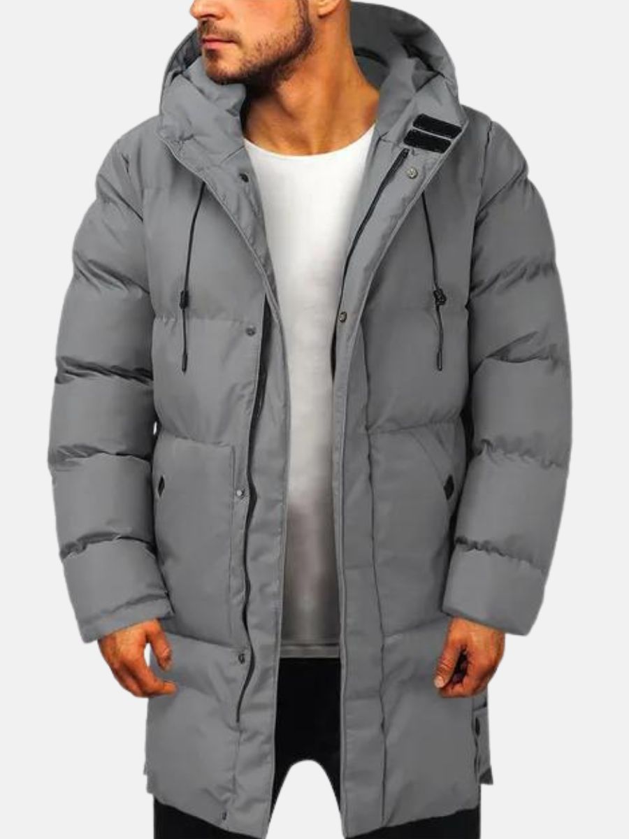 Men's Insulated Long Winter Coat - Warm Padded Jacket for Cold Weather, Stylish & Comfortable Outerwear
