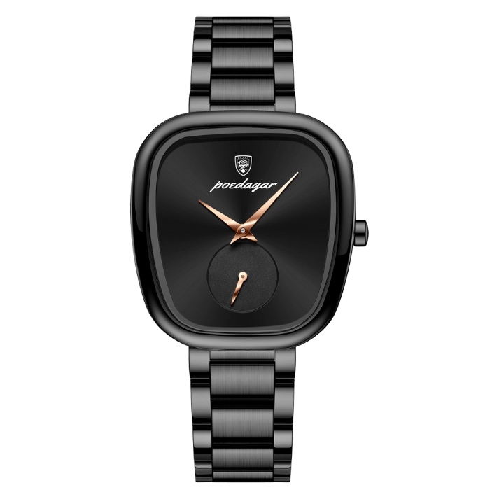 Women’s Irregular Dial Quartz Watch – Stainless Steel Strap with Water Resistance