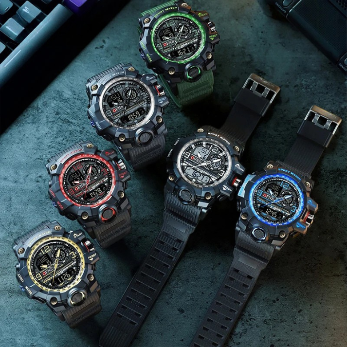 Men’s Multifunctional Sports Watch – LED Digital & Analog Military Quartz Design