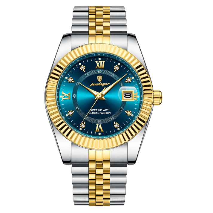 Men’s Business & Casual Quartz Watch – Two-Tone Bracelet with Date