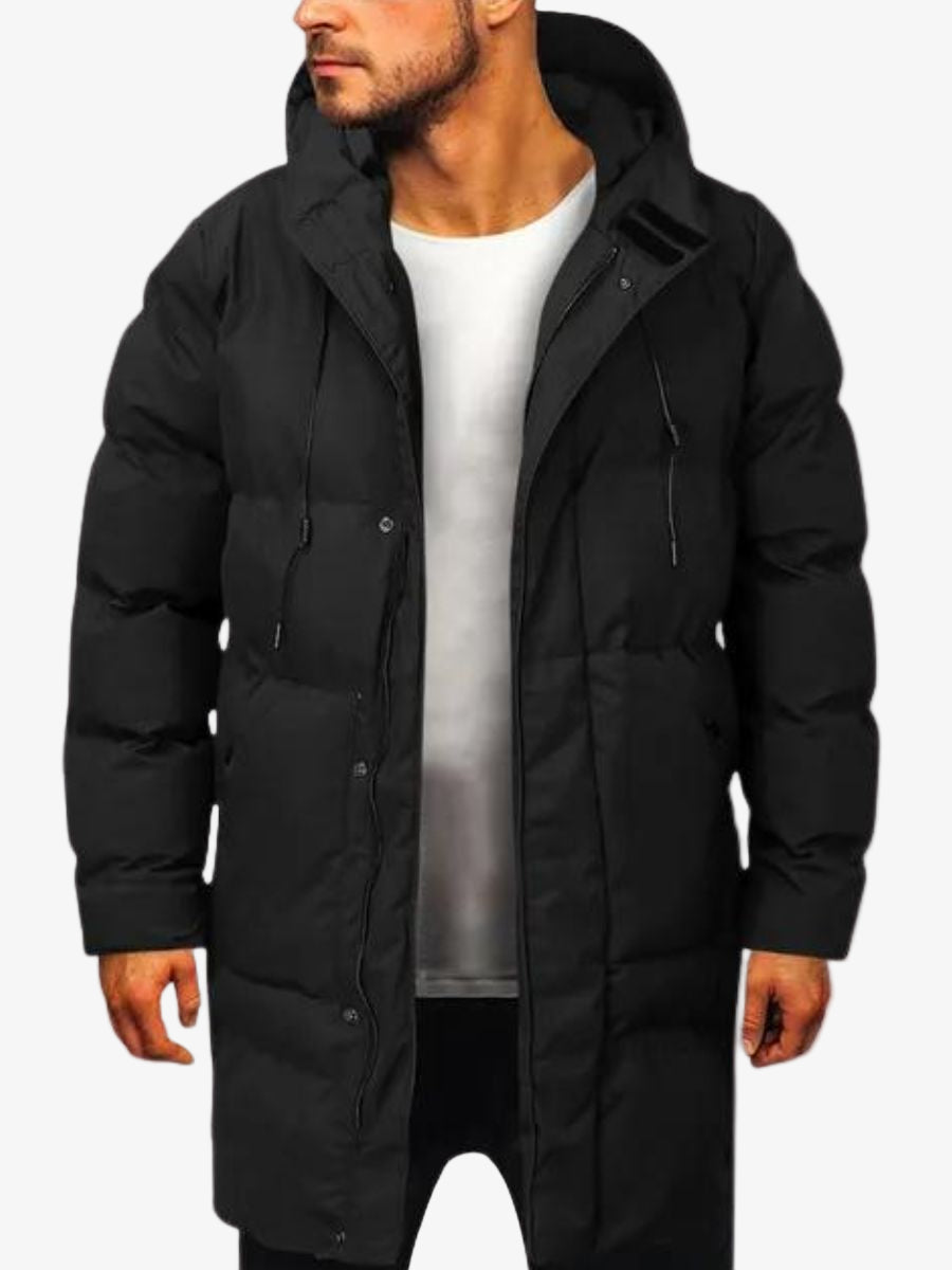 Men's Insulated Long Winter Coat - Warm Padded Jacket for Cold Weather, Stylish & Comfortable Outerwear