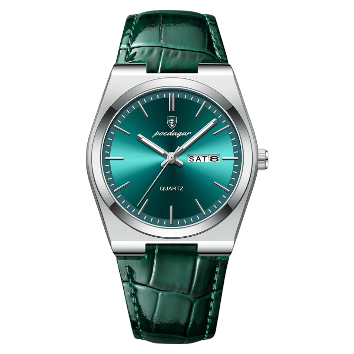 Men’s Simple Business Quartz Watch – Leather Strap with Date & Luminous Display