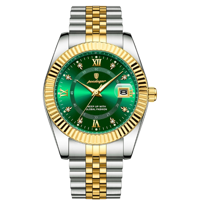 Men’s Business & Casual Quartz Watch – Two-Tone Bracelet with Date