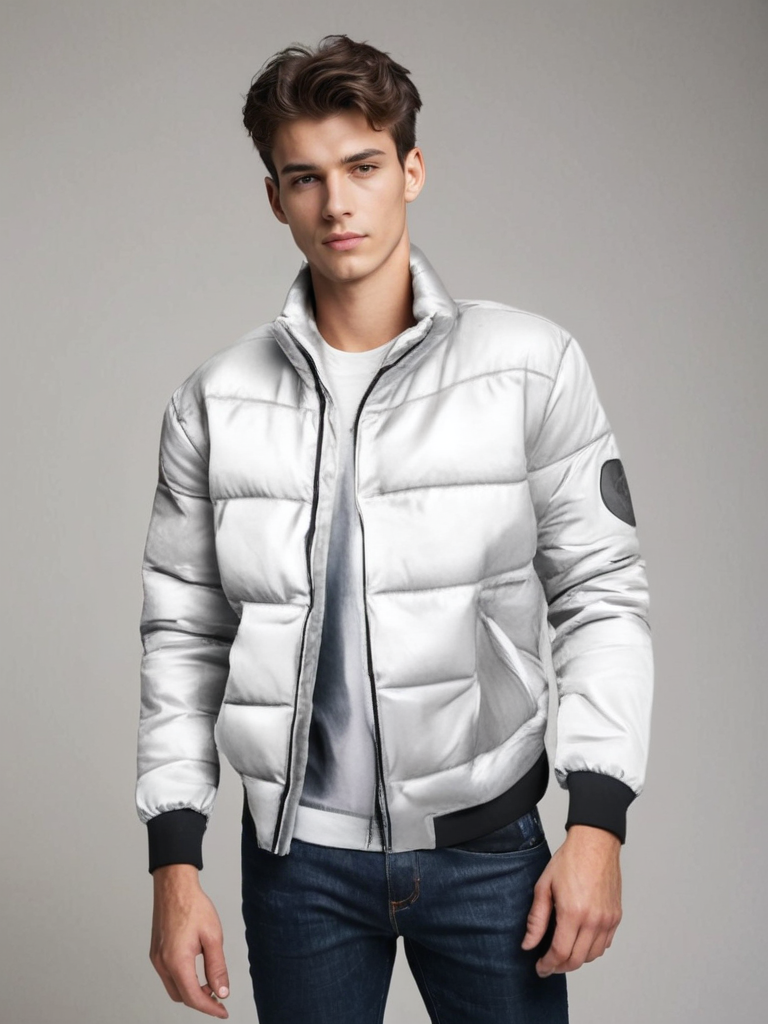 Men's Padded Winter Jacket with Zip - Warm, Stylish, and Durable Outerwear for Cold Weather Adventures