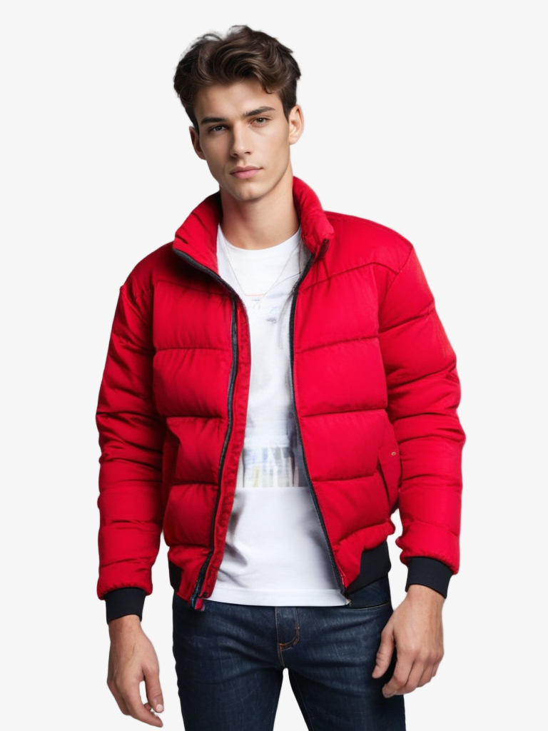 Men's Padded Winter Jacket with Zip - Warm, Stylish, and Durable Outerwear for Cold Weather Adventures