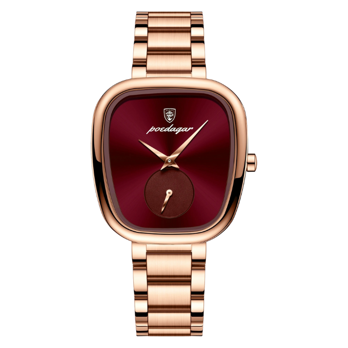 Women’s Irregular Dial Quartz Watch – Stainless Steel Strap with Water Resistance