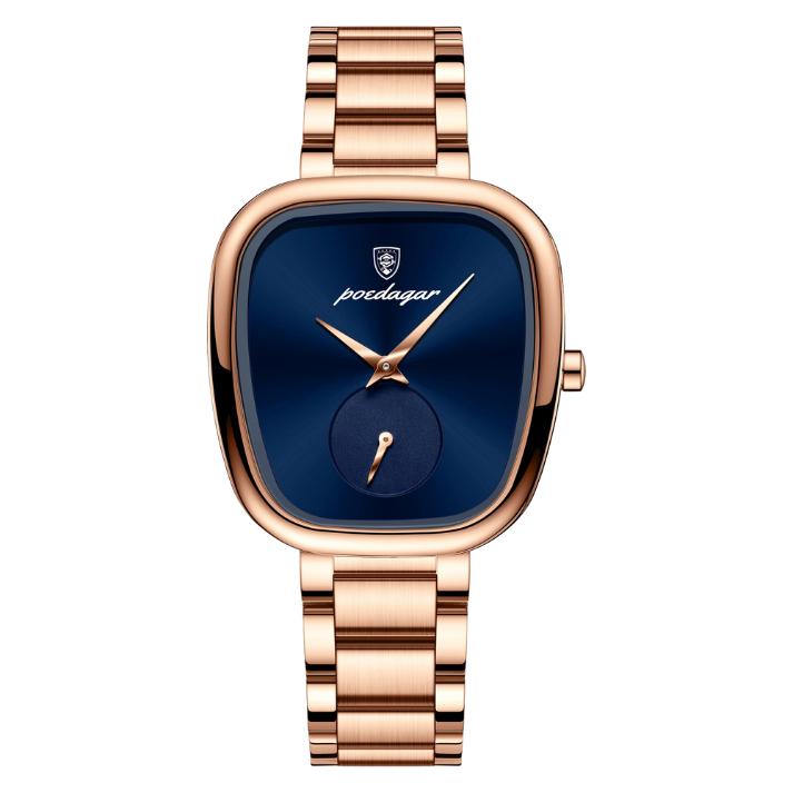 Women’s Irregular Dial Quartz Watch – Stainless Steel Strap with Water Resistance