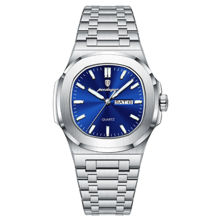 Men’s Two-Tone Quartz Watch – Day-Date Calendar & Elegant Business Style