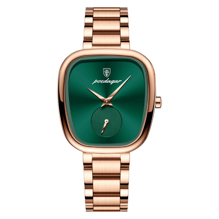Women’s Irregular Dial Quartz Watch – Stainless Steel Strap with Water Resistance