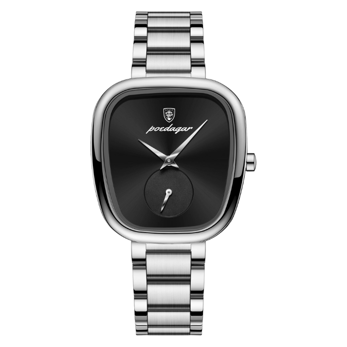 Women’s Irregular Dial Quartz Watch – Stainless Steel Strap with Water Resistance