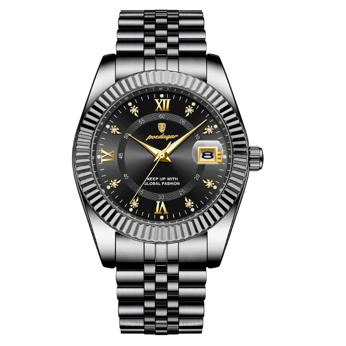 Men’s Business & Casual Quartz Watch – Two-Tone Bracelet with Date