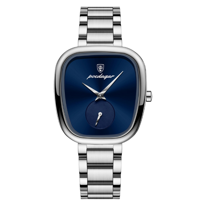 Women’s Irregular Dial Quartz Watch – Stainless Steel Strap with Water Resistance