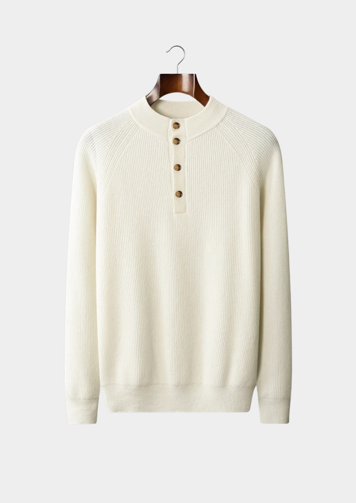 Cashmere Button Sweater Gray Premium Cashmere