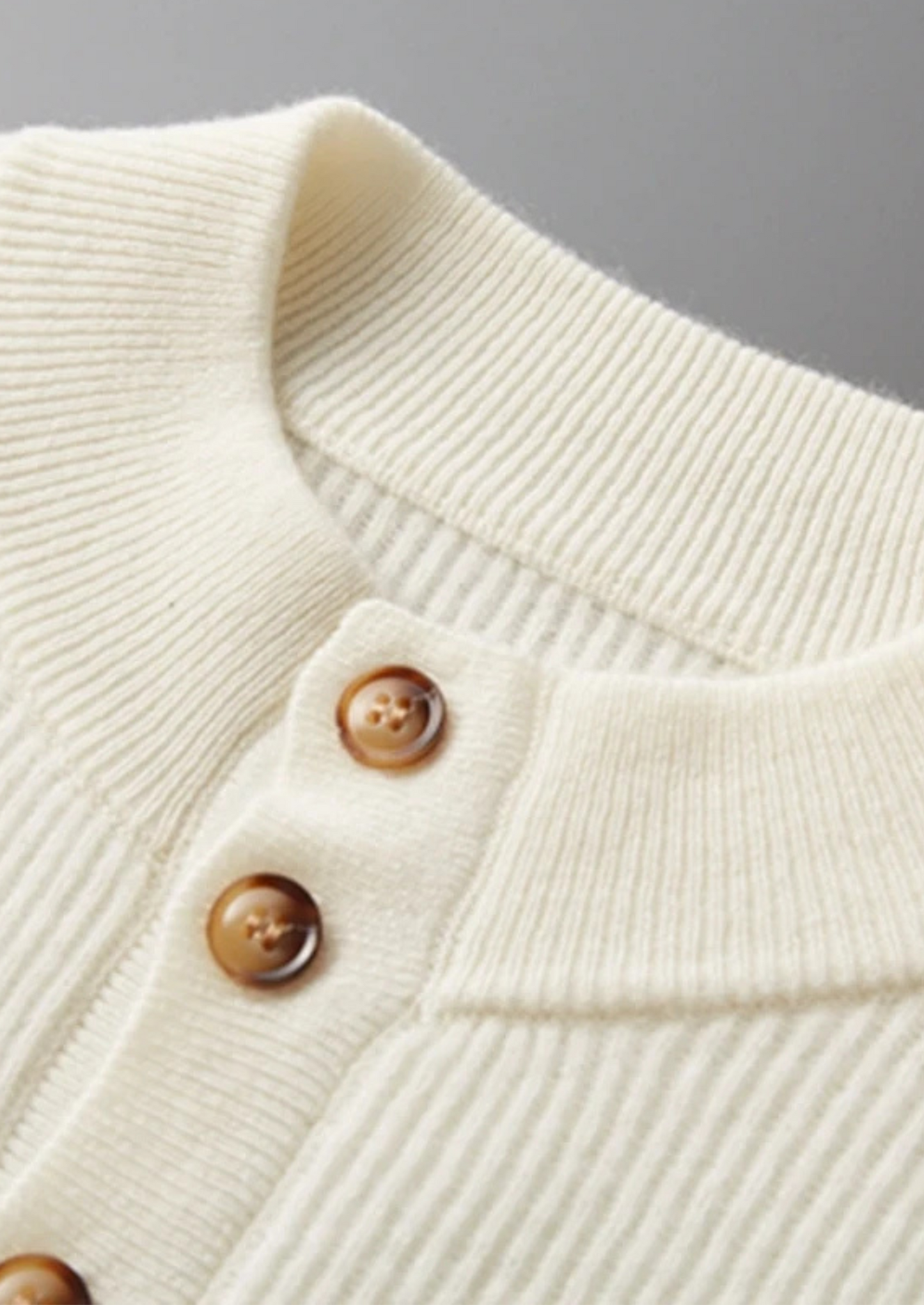 Cashmere Button Sweater Gray Premium Cashmere