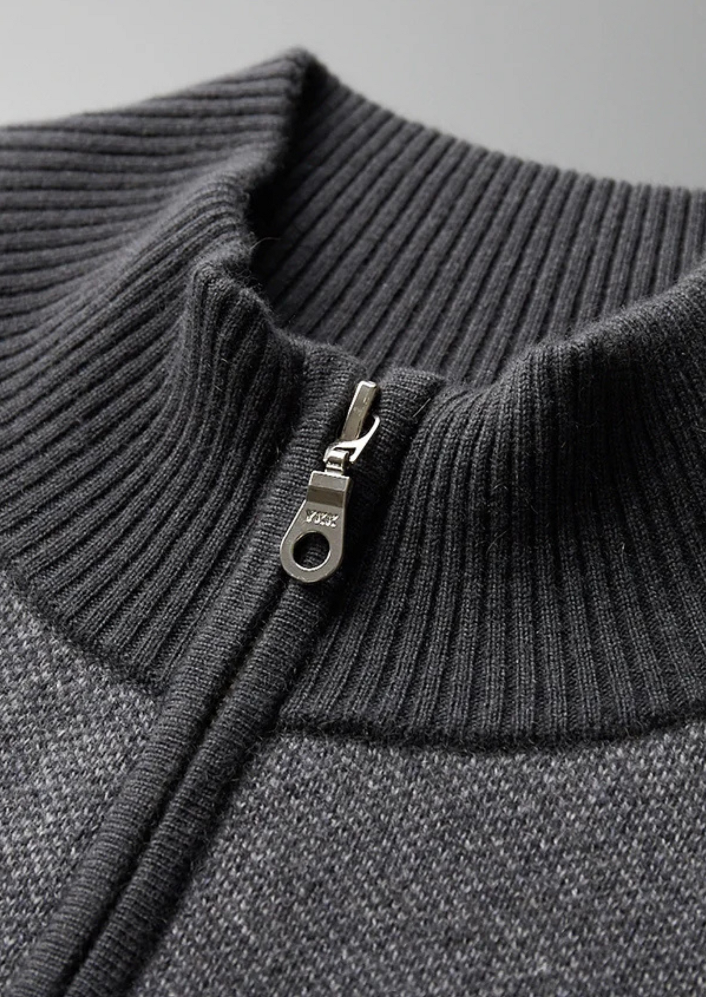 Cashmere Cardigan Black Jacquard Zip 5
