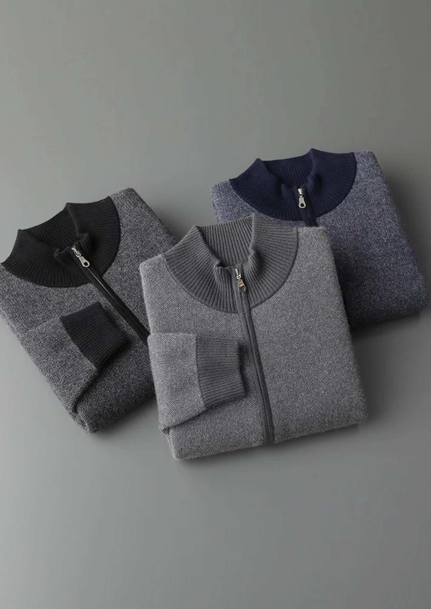 Cashmere Cardigan Black Jacquard Zip 8