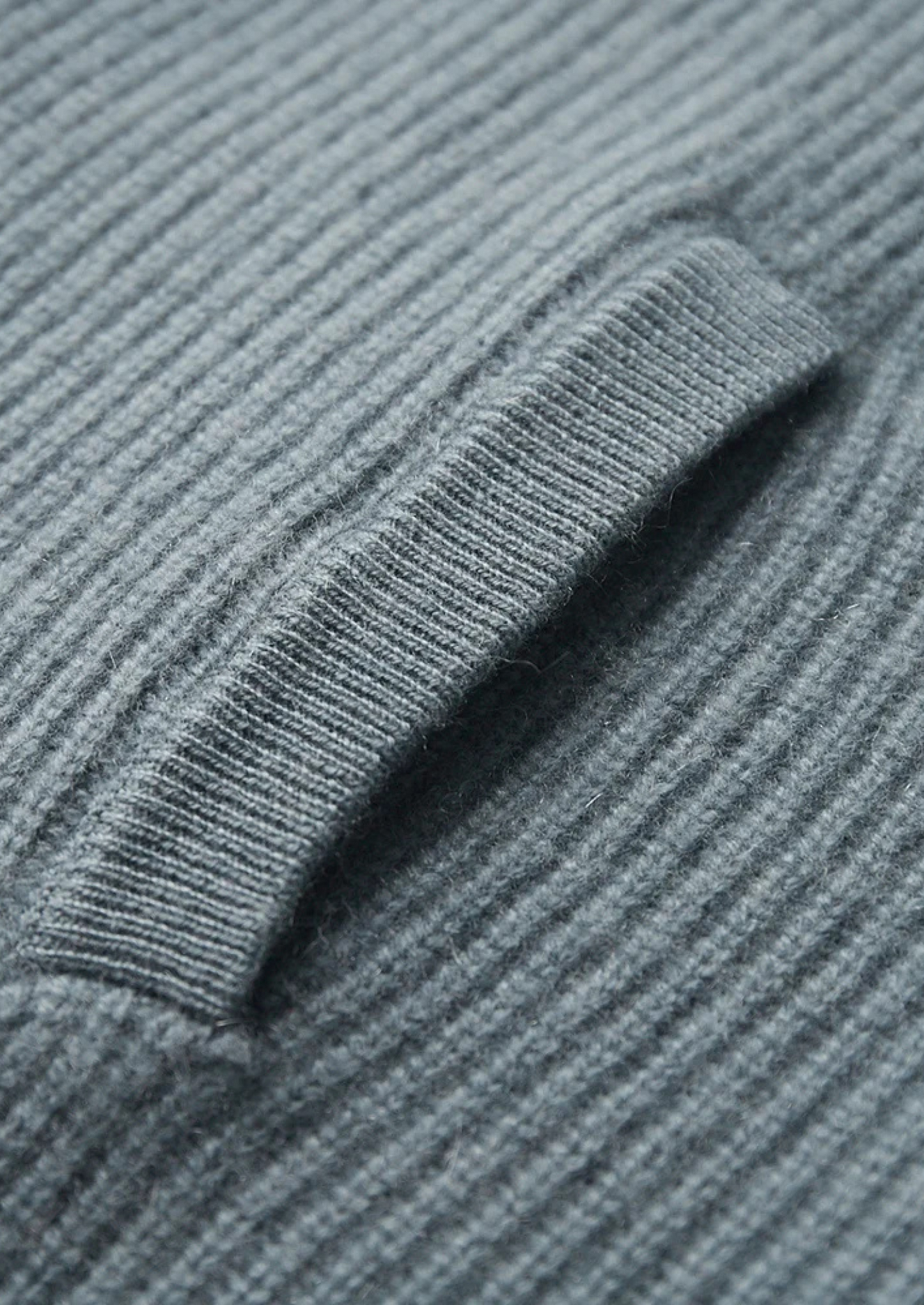 Cashmere Ribbed Cardigan Gray