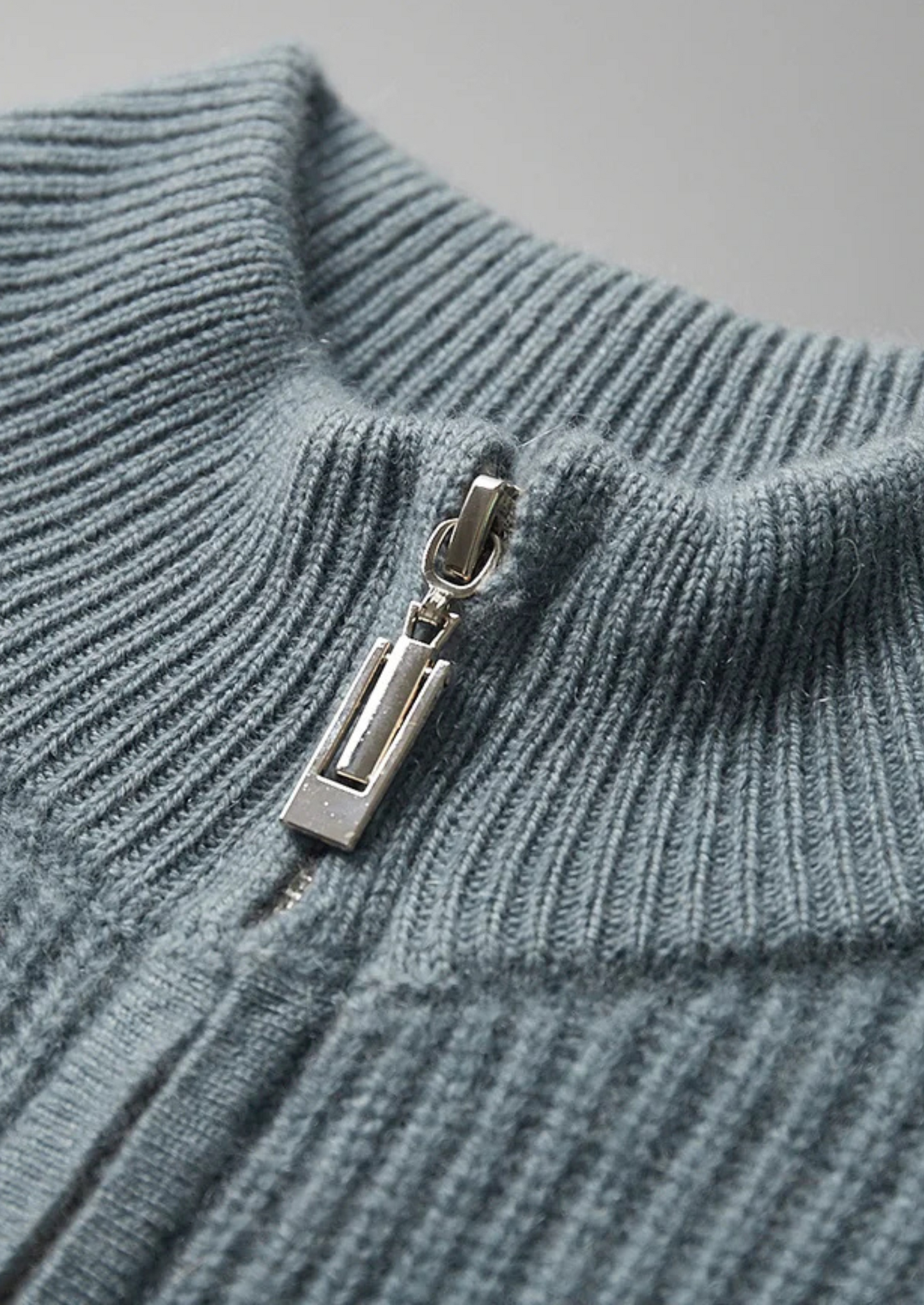 Cashmere Ribbed Cardigan Gray