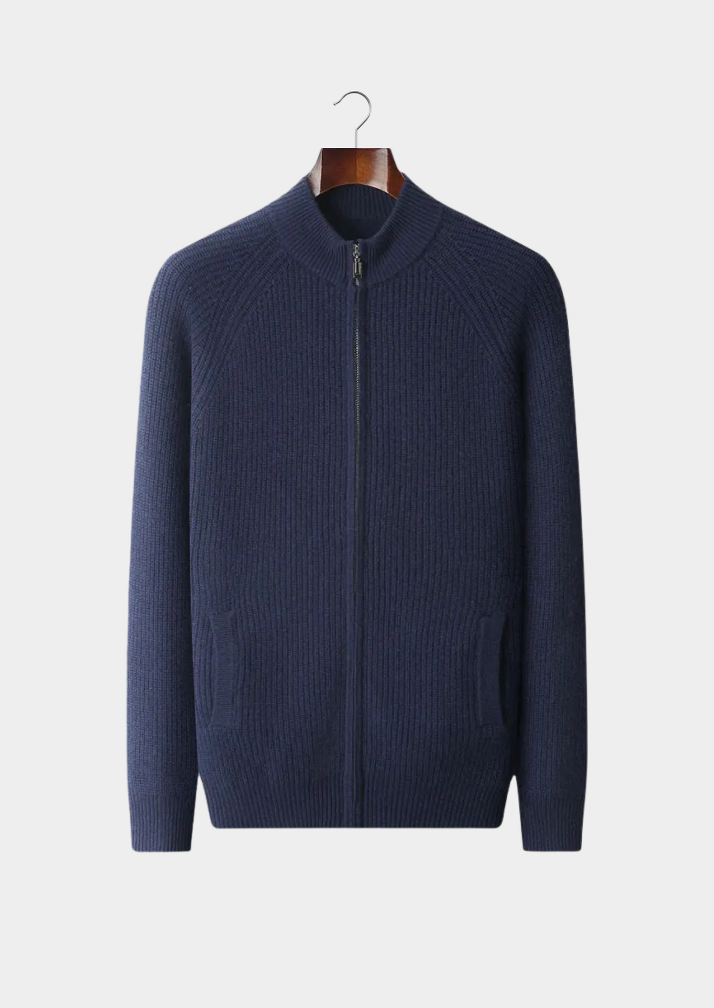 Cashmere Ribbed Cardigan Gray