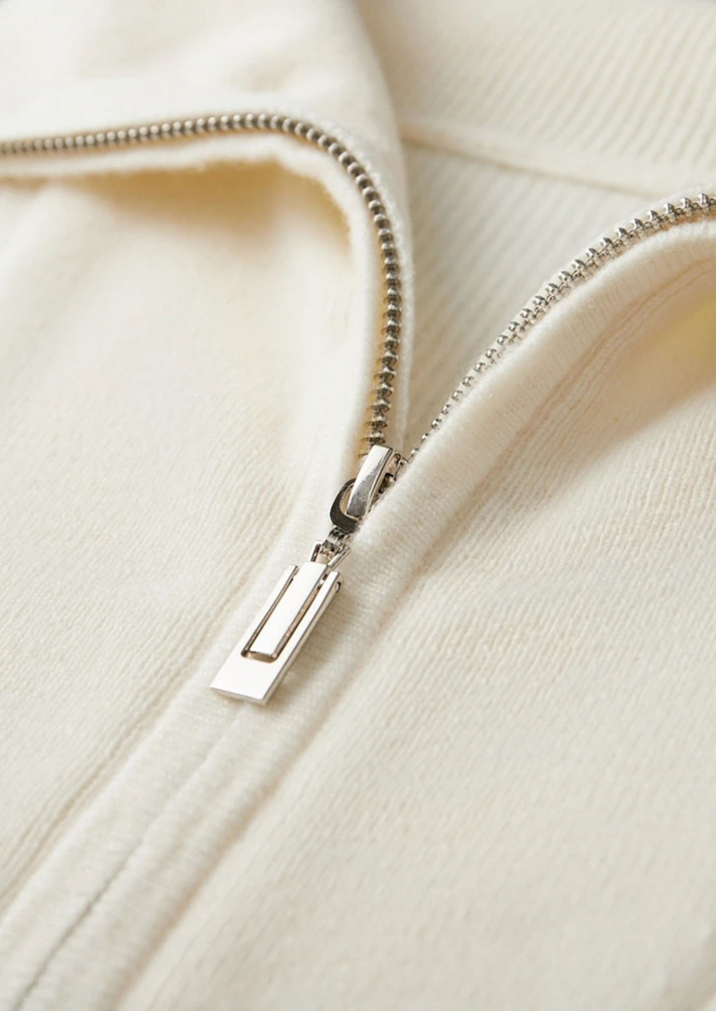 Cashmere Sweater Grey Ribbed Half-Zip 7