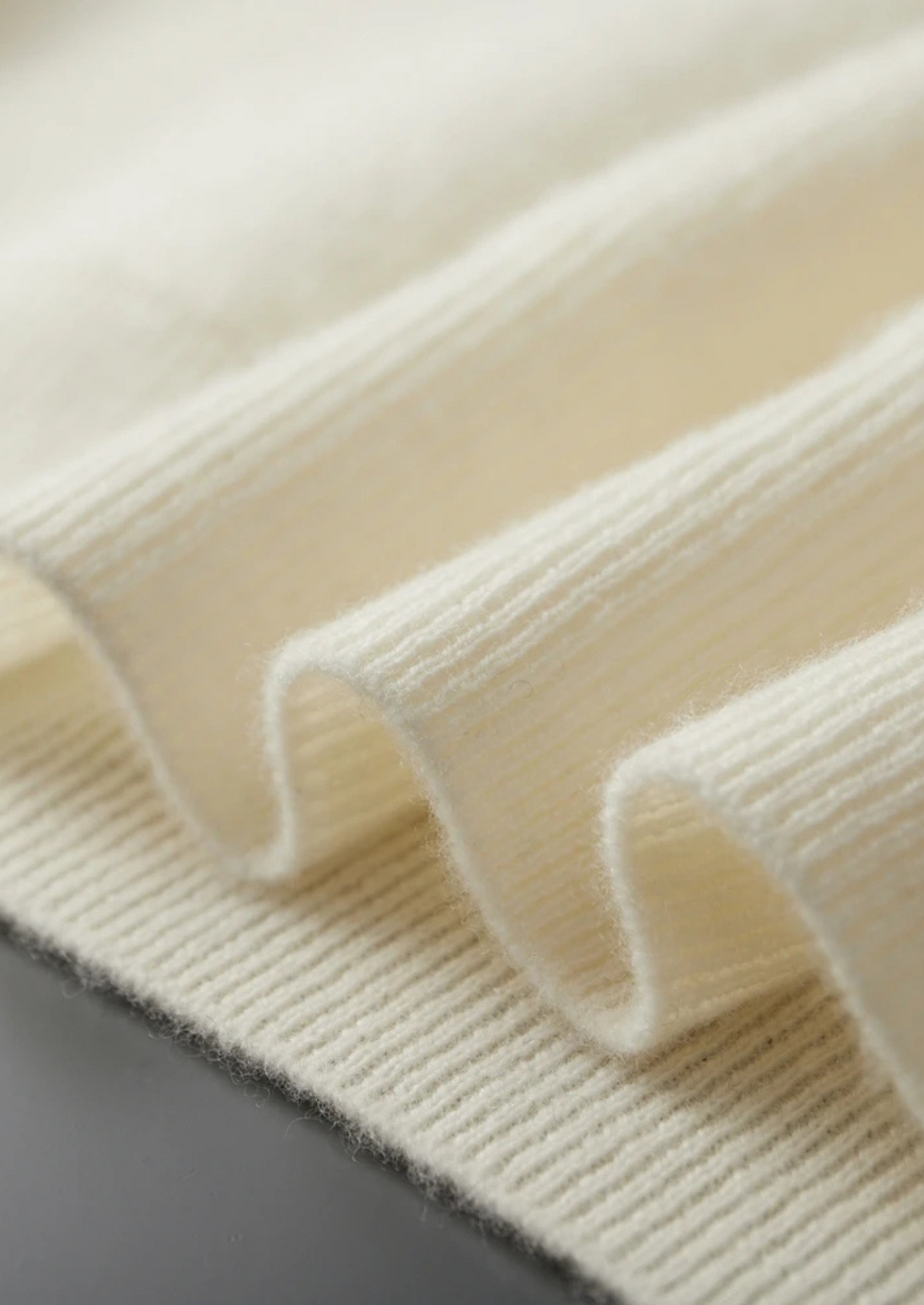 Cashmere Sweater Grey Ribbed Half-Zip 8