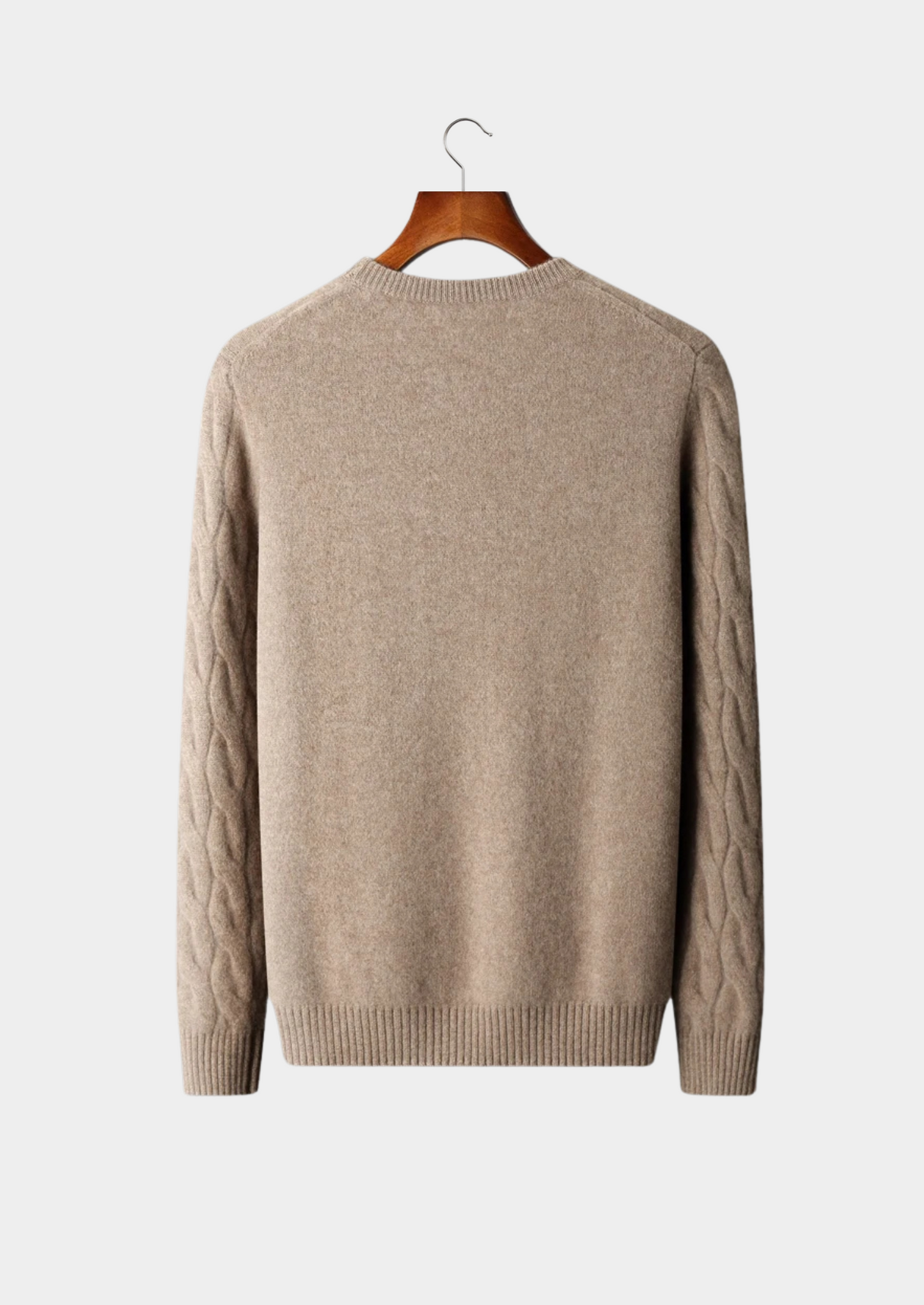 Cashmere Sweater Women Cream Cable Knit Crewneck