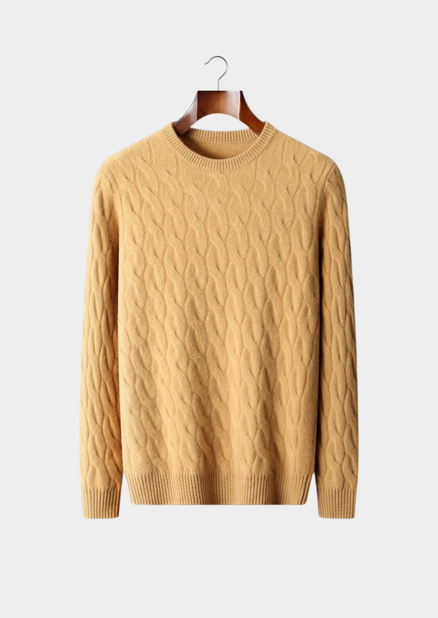 Cashmere Sweater Women Cream Cable Knit Crewneck