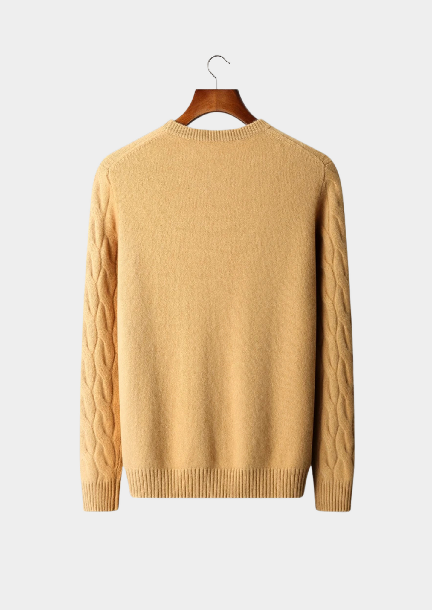 Cashmere Sweater Women Cream Cable Knit Crewneck
