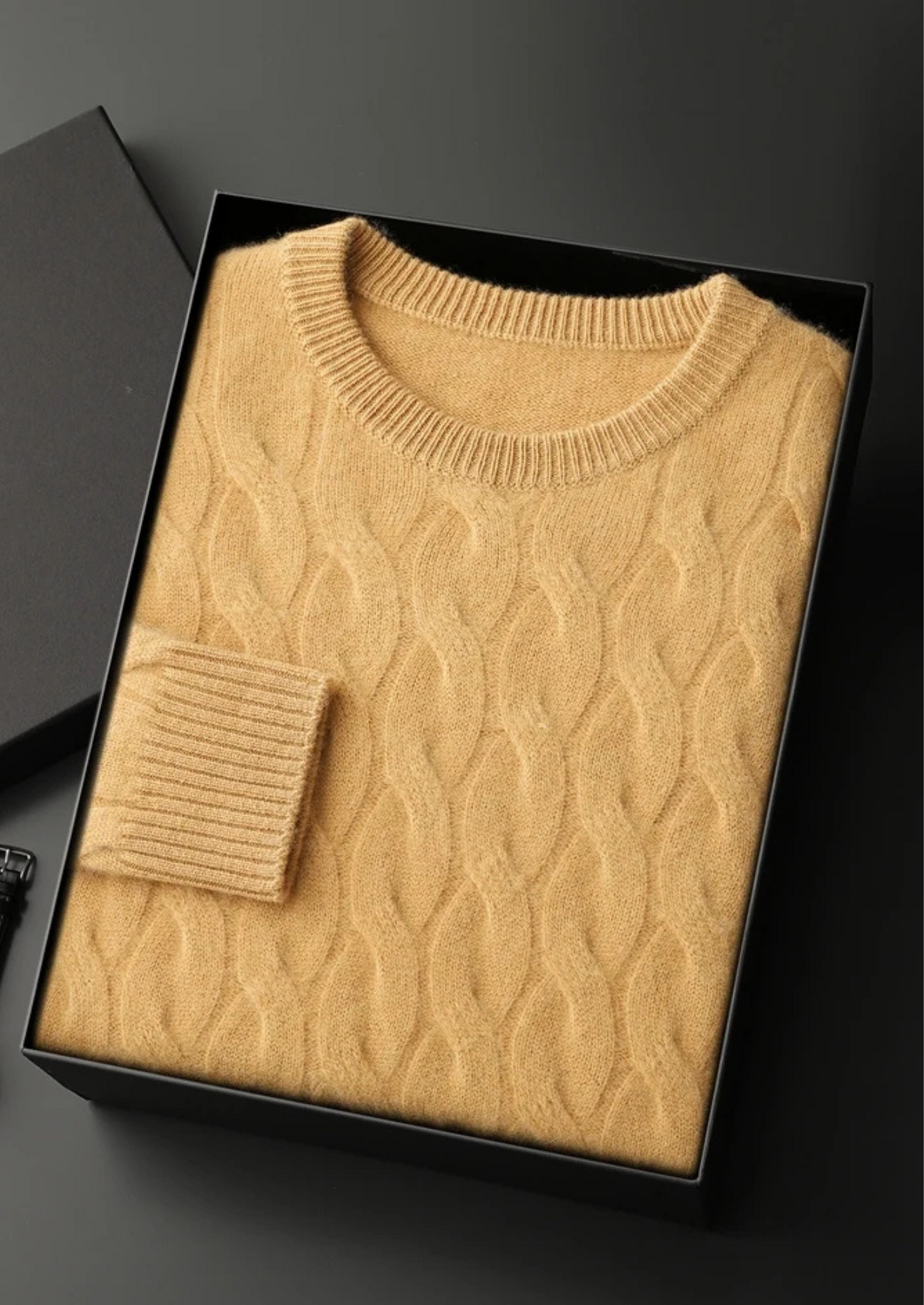 Cashmere Sweater Women Cream Cable Knit Crewneck