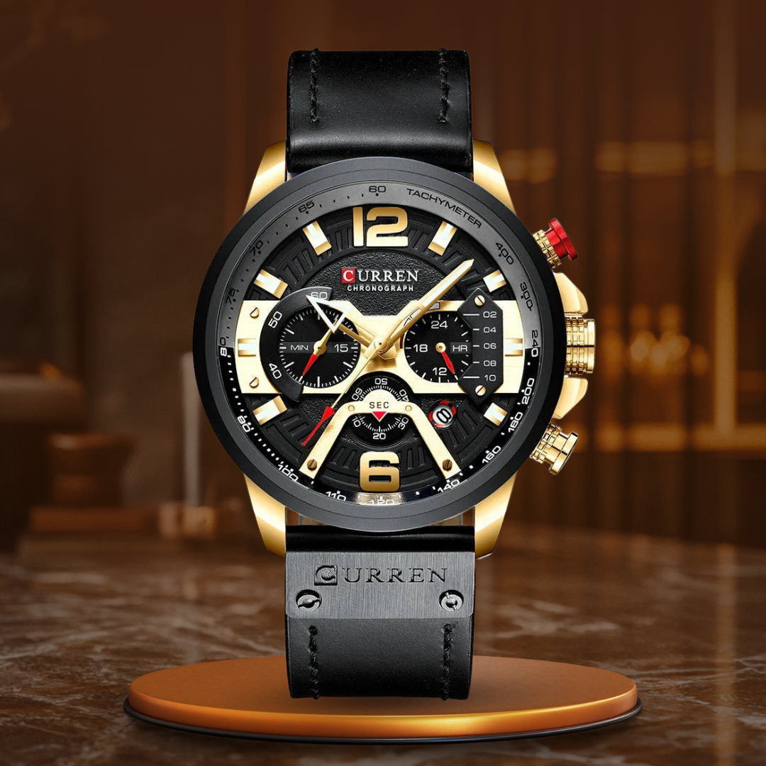 Casual Sports Watch for Men with Chronograph Function and Leather Strap – Rugged and Stylish Timepiece 10