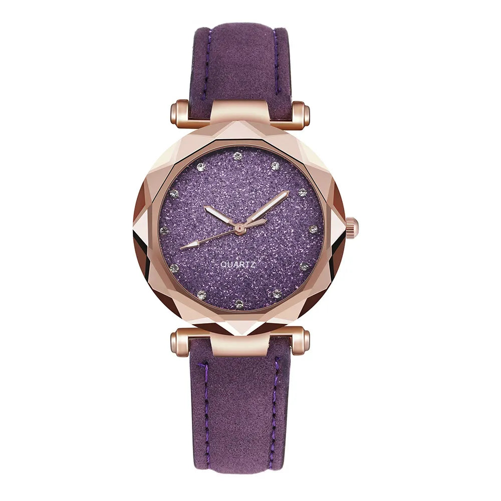 Chic Rhinestone Women's Watch with Vegan Leather Strap – Modern Elegant Ladies Watch for Casual and Formal Wear 10