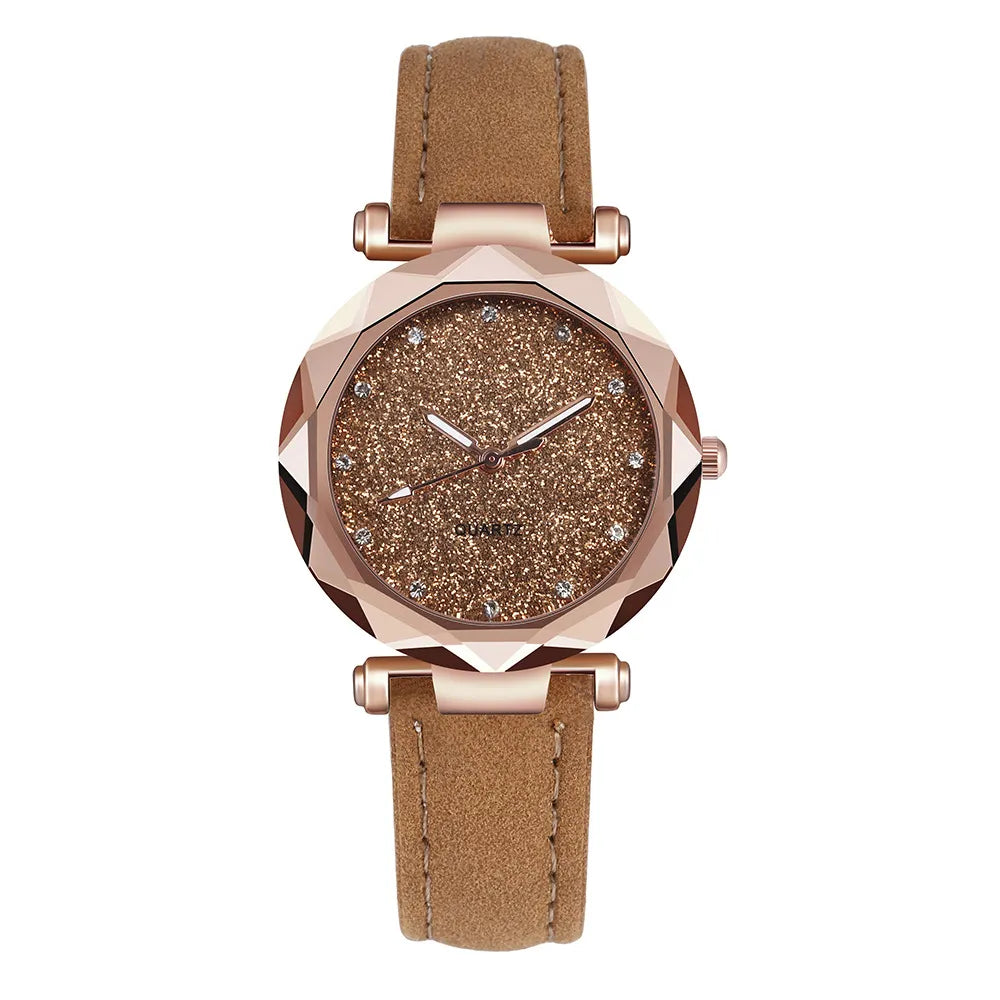 Chic Rhinestone Women's Watch with Vegan Leather Strap – Modern Elegant Ladies Watch for Casual and Formal Wear 12