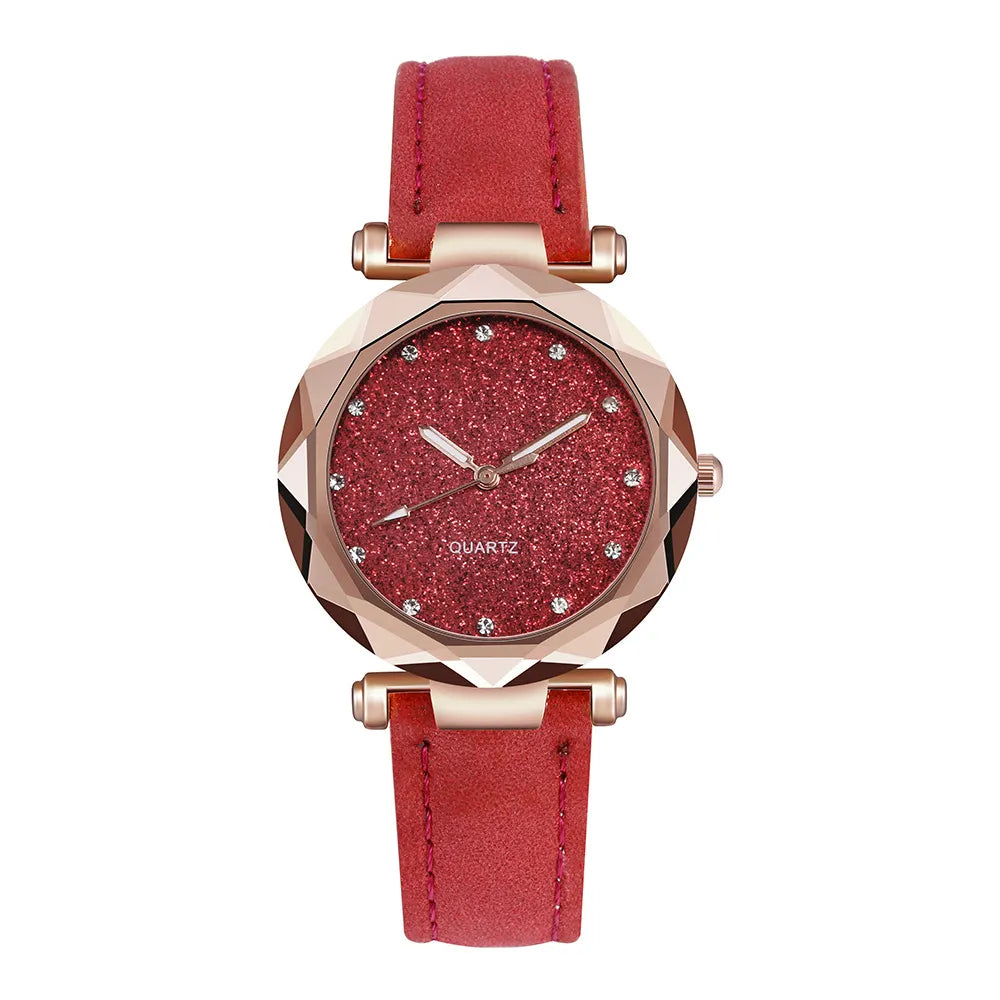 Chic Rhinestone Women's Watch with Vegan Leather Strap – Modern Elegant Ladies Watch for Casual and Formal Wear 14