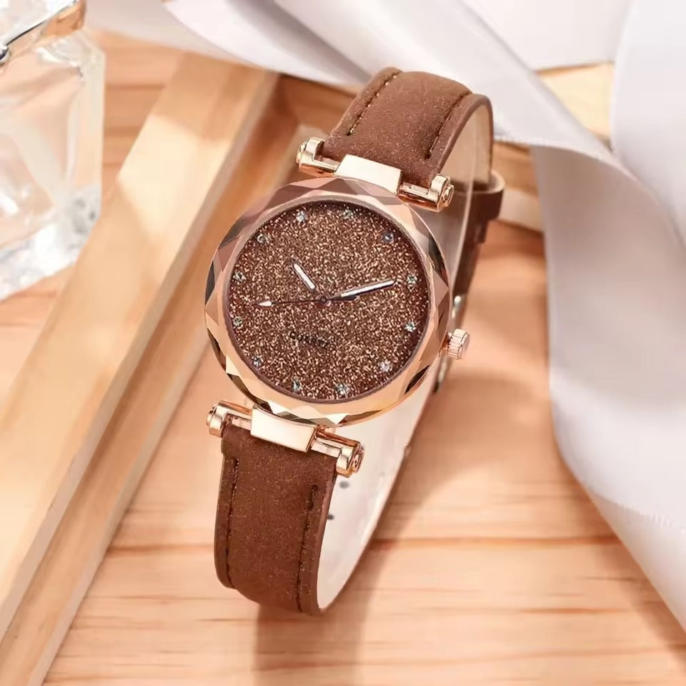 Chic Rhinestone Women's Watch with Vegan Leather Strap – Modern Elegant Ladies Watch for Casual and Formal Wear 3
