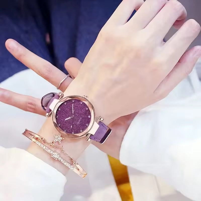 Chic Rhinestone Women's Watch with Vegan Leather Strap – Modern Elegant Ladies Watch for Casual and Formal Wear 4