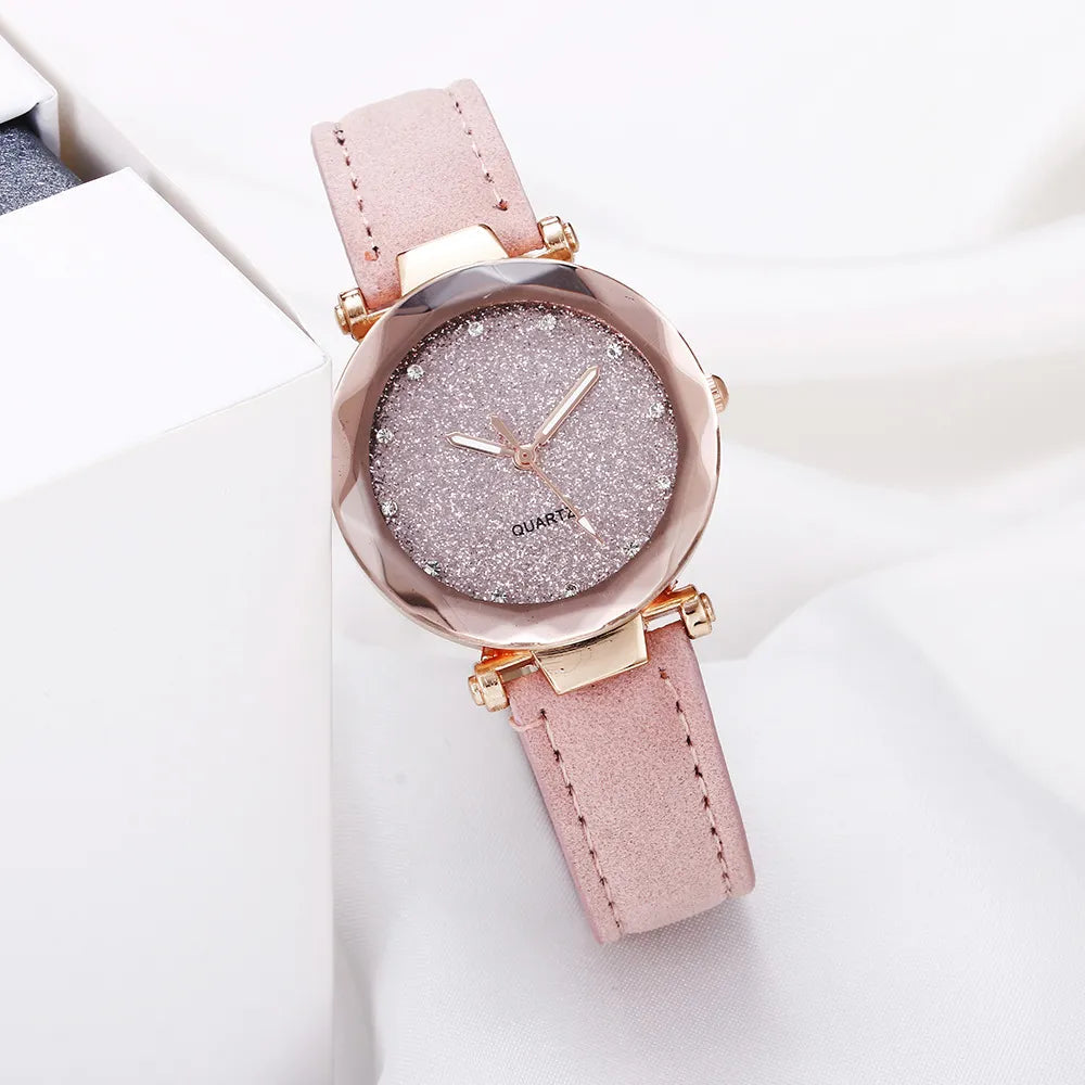 Chic Rhinestone Women's Watch with Vegan Leather Strap – Modern Elegant Ladies Watch for Casual and Formal Wear 7