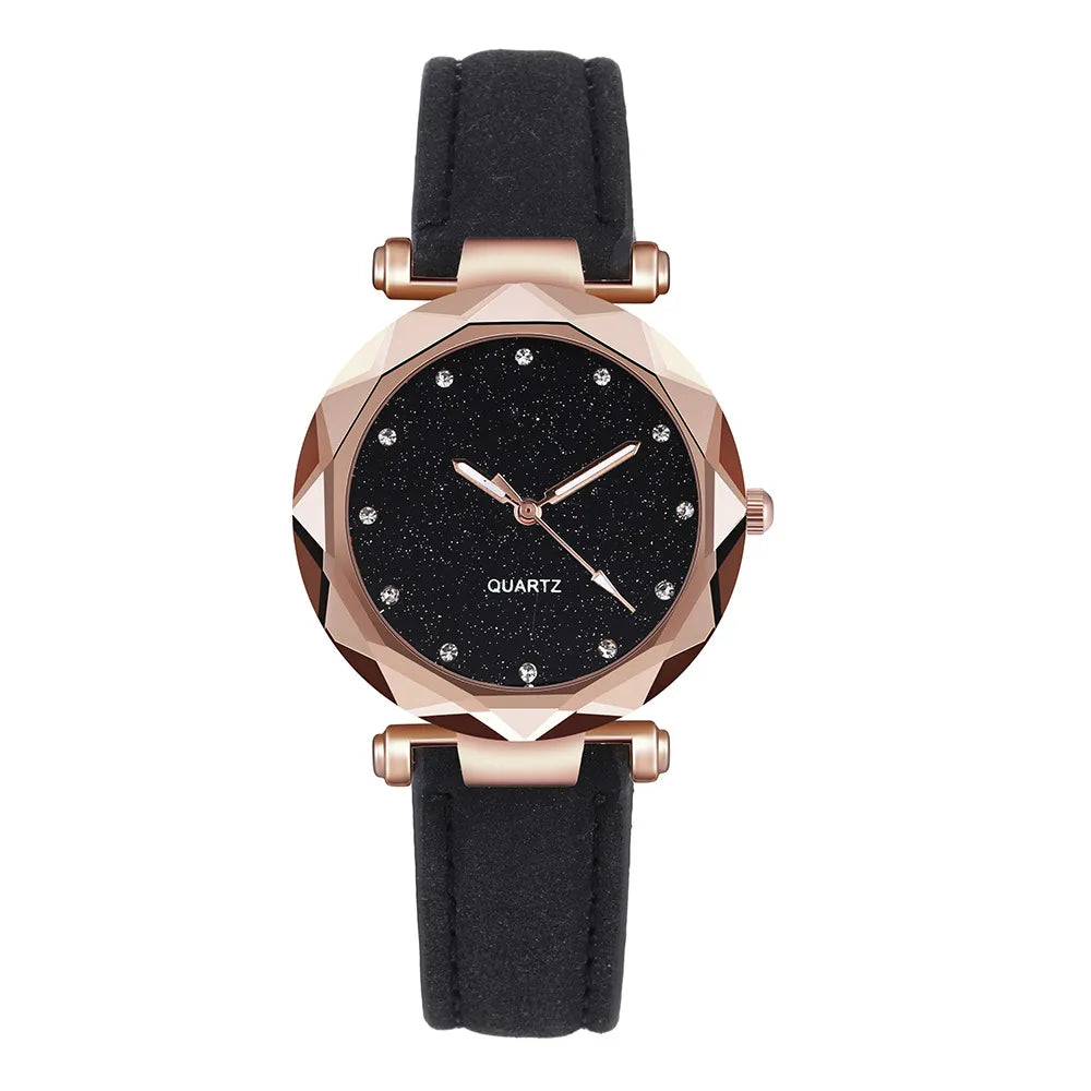 Chic Rhinestone Women's Watch with Vegan Leather Strap – Modern Elegant Ladies Watch for Casual and Formal Wear 9