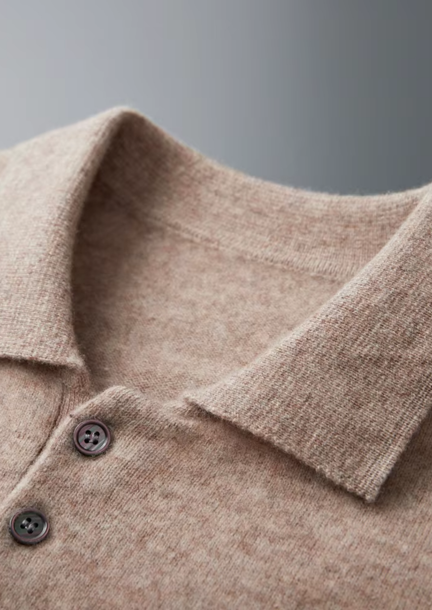 Classic Polo Sweater Navy Extra-Fine Merino Wool 6