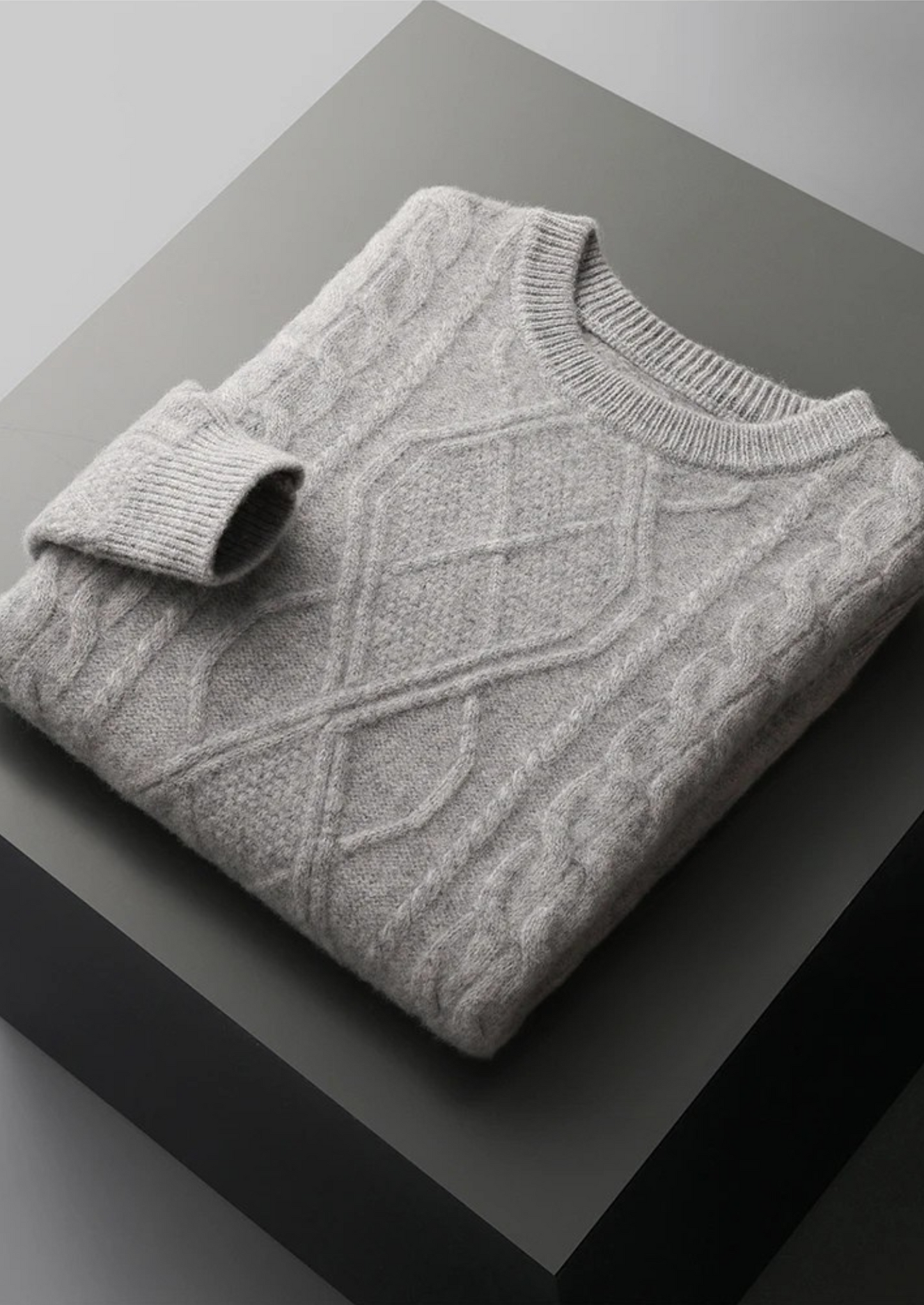 Crewneck Sweater Black Extra-Fine Merino Wool 8