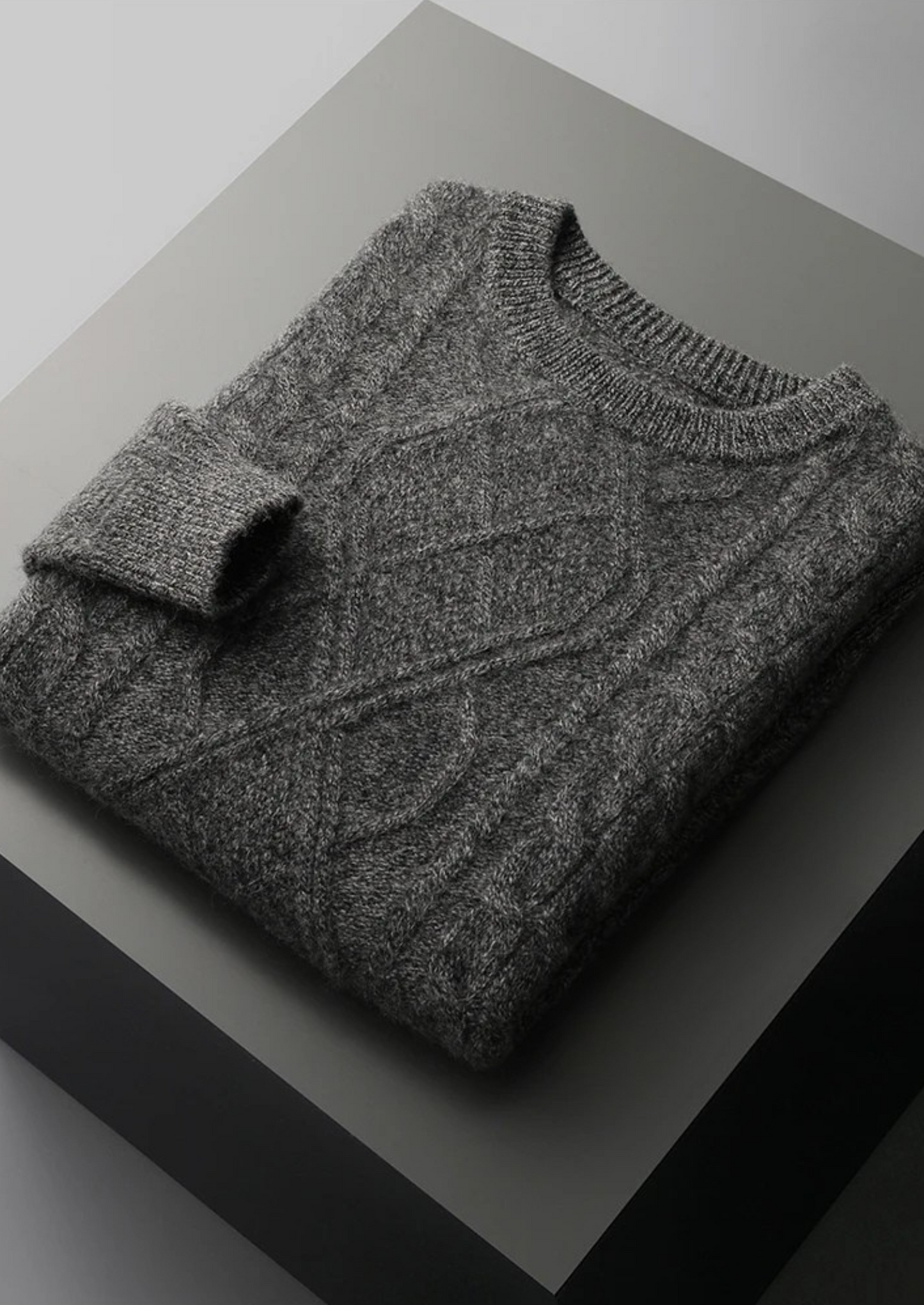 Crewneck Sweater Black Extra-Fine Merino Wool 9