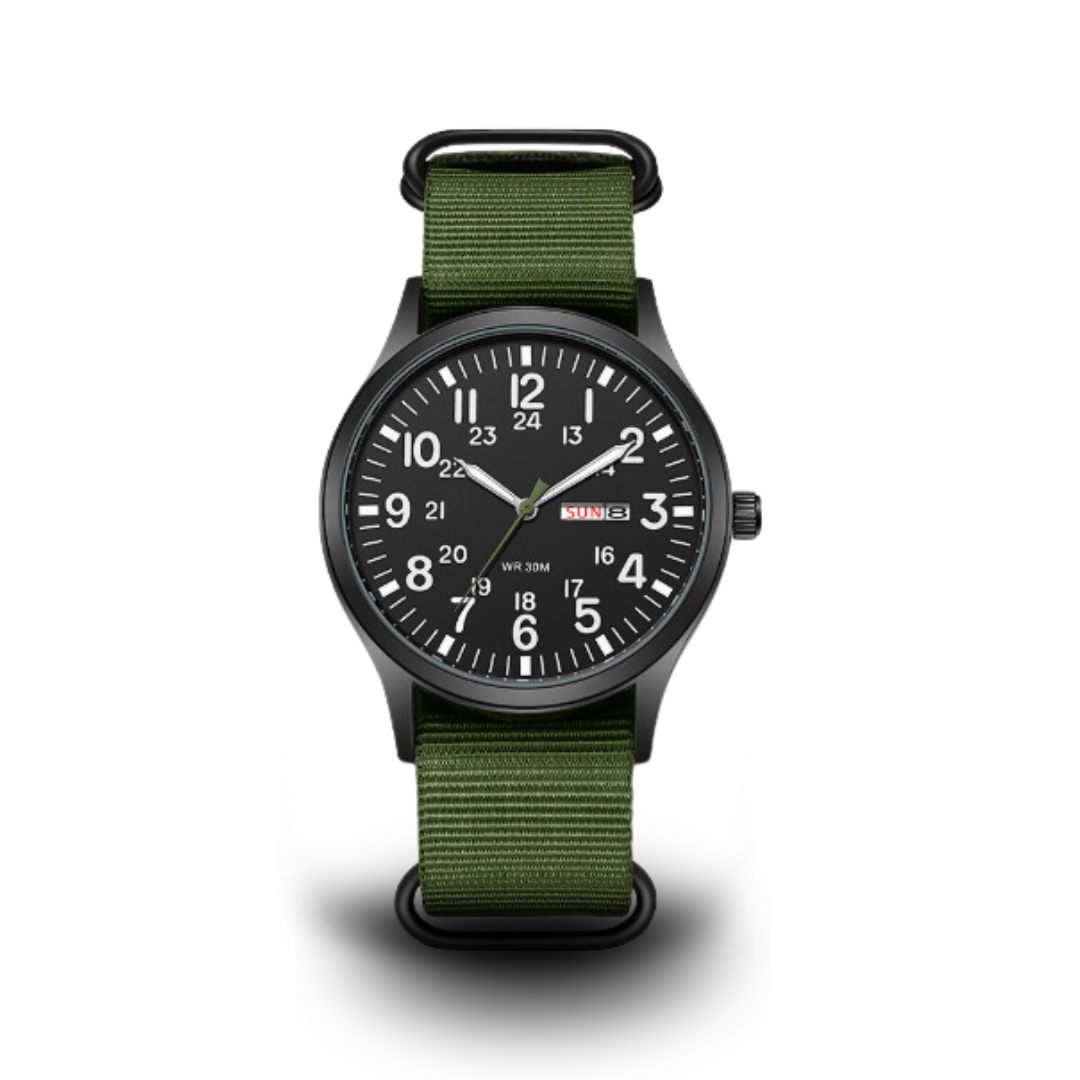Durable Field Watch with Fabric Strap – Rugged Design, Precision Quartz Movement for Outdoor Adventures