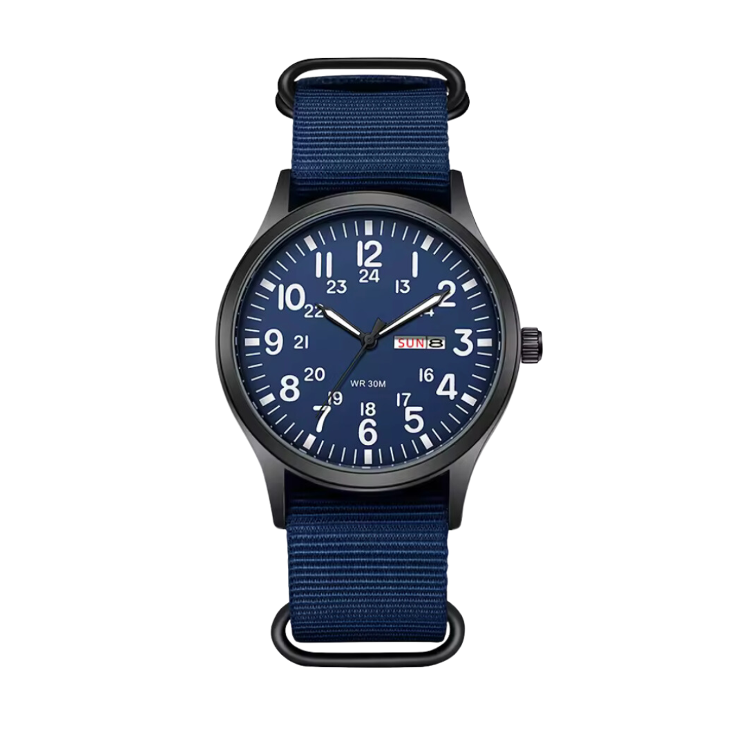 Durable Field Watch with Fabric Strap – Rugged Design, Precision Quartz Movement for Outdoor Adventures