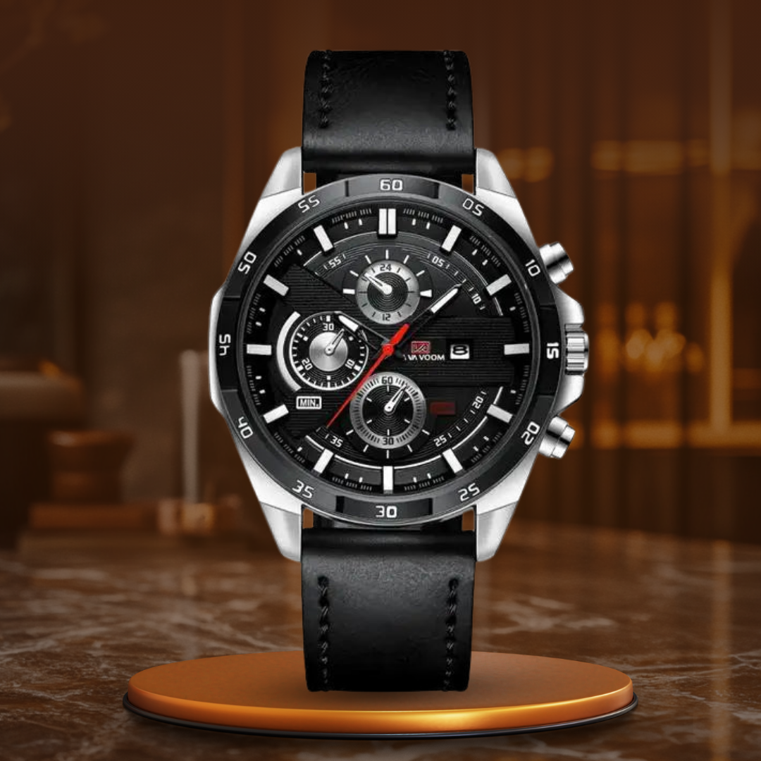 Elegant Multifunctional Watch with Quartz Movement – 46mm Dial, Date Display