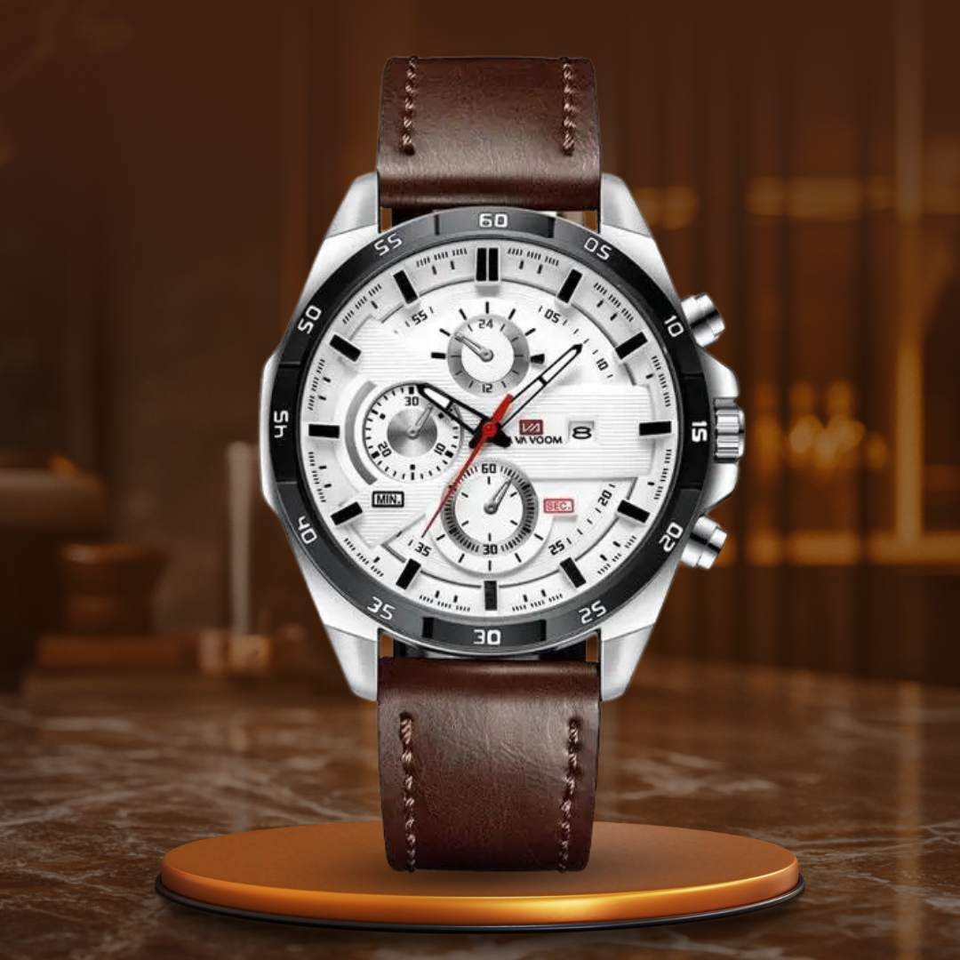 Elegant Multifunctional Watch with Quartz Movement – 46mm Dial, Date Display
