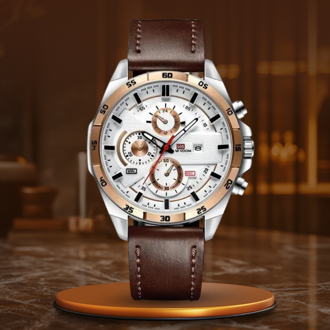 Elegant Multifunctional Watch with Quartz Movement – 46mm Dial, Date Display
