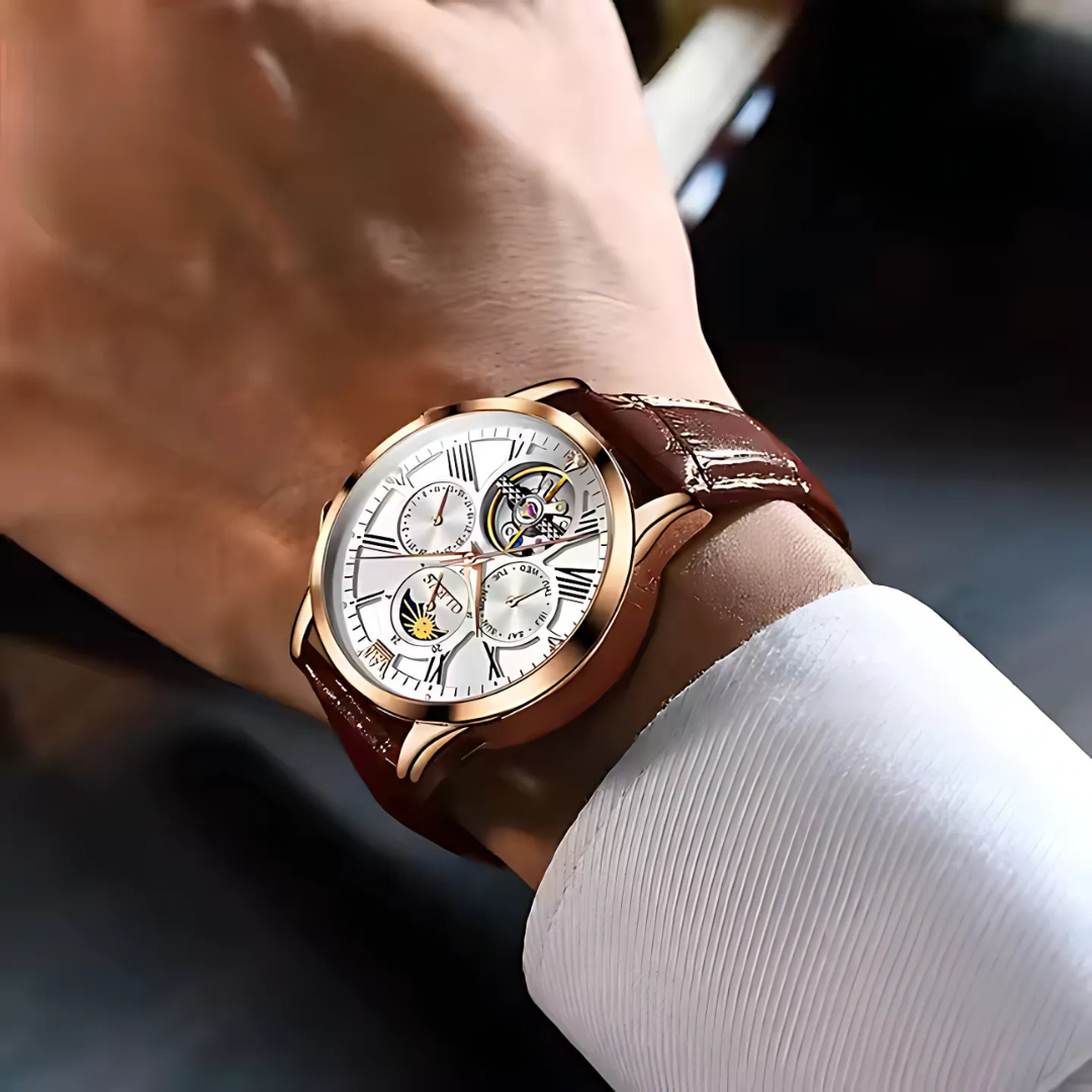 Elegant Quartz Analog Watch with Leather Strap – Minimalist Design for Any Occasion 3